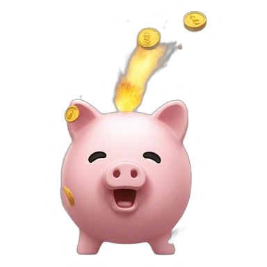 Piggy bank exploding sticker