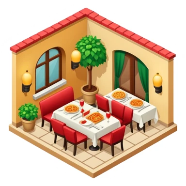 Italian restaurant isometric romantic  sticker