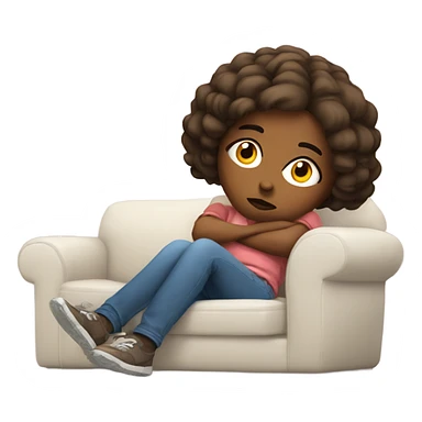 Bored girl lying on the couch sticker