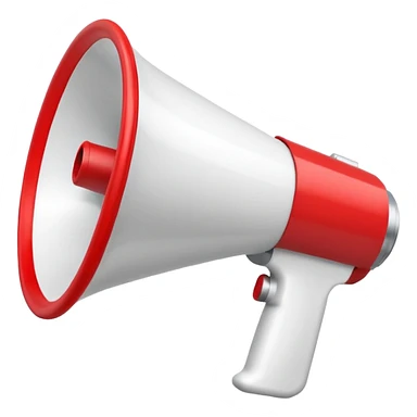 white megaphone with red accents sticker