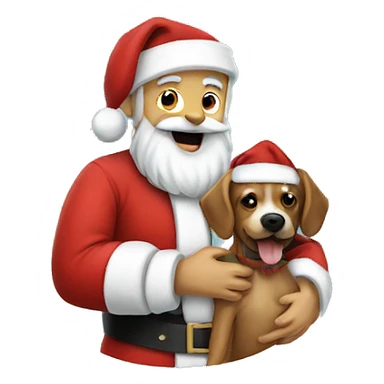 Santa holding dog sticker