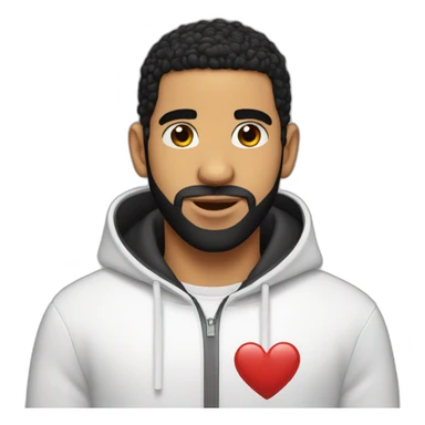 drake with heart hair sticker
