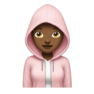 white girl wearing a light pink hoodie  sticker