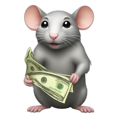 Rat with money sticker