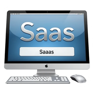 technical looking computer with text "SaaS" sticker