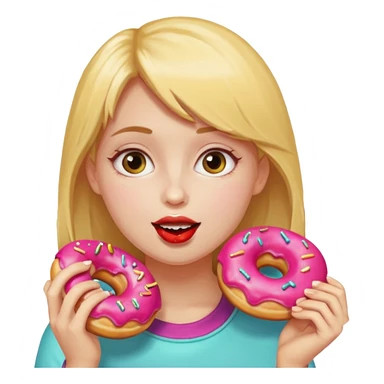 girl eating donuts sticker
