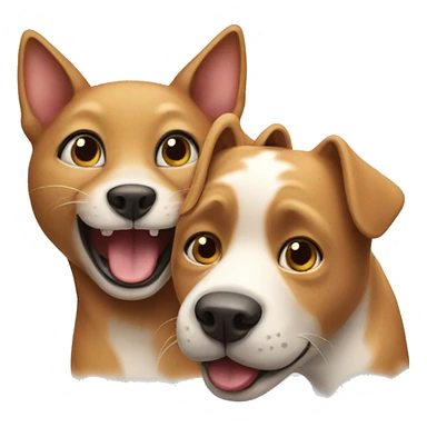 a cat and a dog having fun sticker