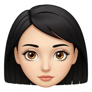 Women with brow skin and black haircut brown eyes , long lashes pretty and dimples   sticker
