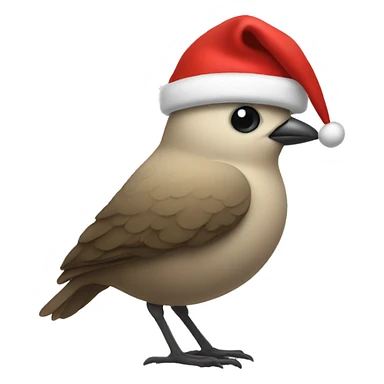 Bird wearing a Santa hat sticker