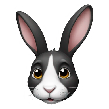 Black and white rabbit sticker