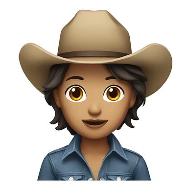 Dark Brunette short hair cowgirl sticker