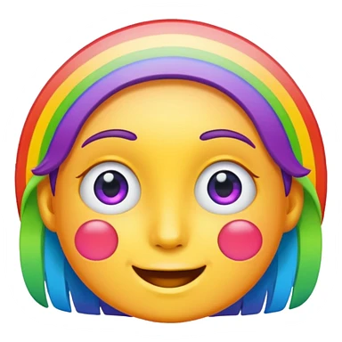 Rainbow face sticker