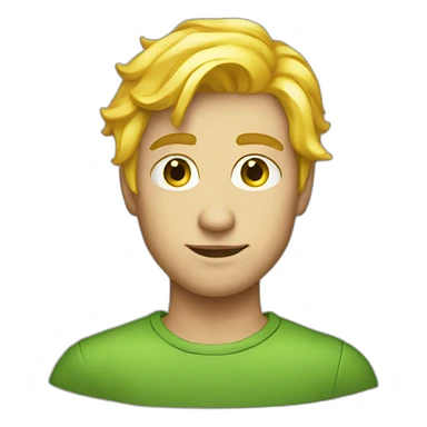 A beautiful person with yellow hair And long  and green eyes man  sticker