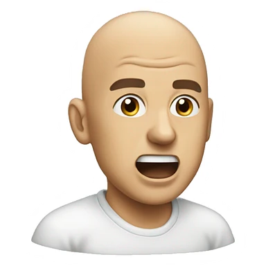 A bald man yelling into the wind sticker