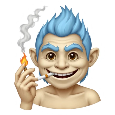 Troll face smoking a cigarette  sticker
