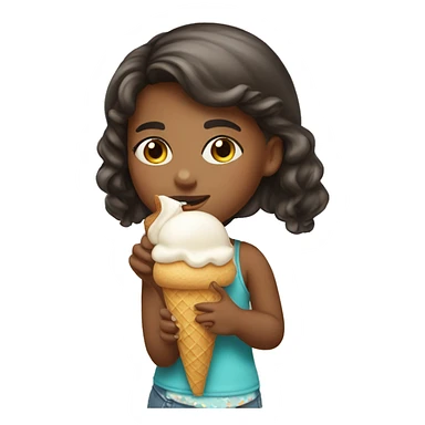 a young girl with ice cream sticker