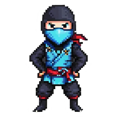 masked ninja in classic pose sticker