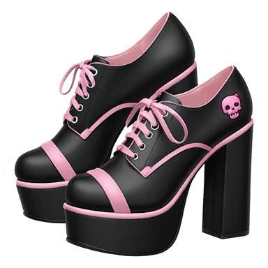 BLACKPINK-inspired gothic shoes, no hearts, black and pink, cute  sticker