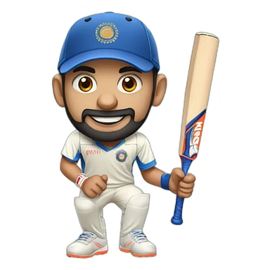 Virat Kohli with bat sticker