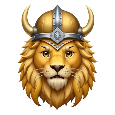 lion, viking helmet,  sticker
