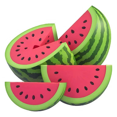 a whole watermelon and a watermelon cut in half, both shown together sticker
