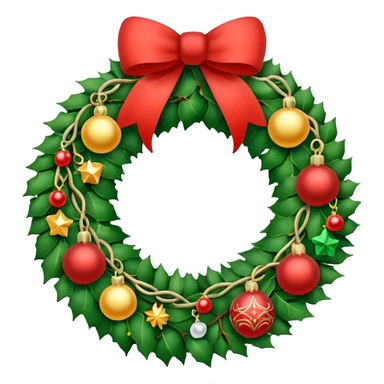 Christmas wreath with christmas charms sticker