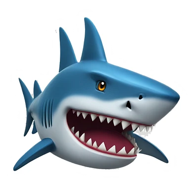 A blue colour Shark with a queen crown looking furious  sticker