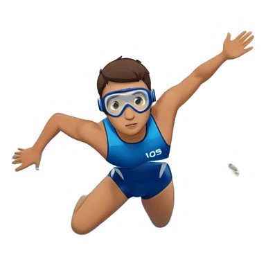 determined pool diver dives into a pool of confidence blue water underneath  sticker