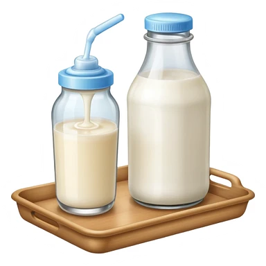 Baby bottle on a tray  sticker