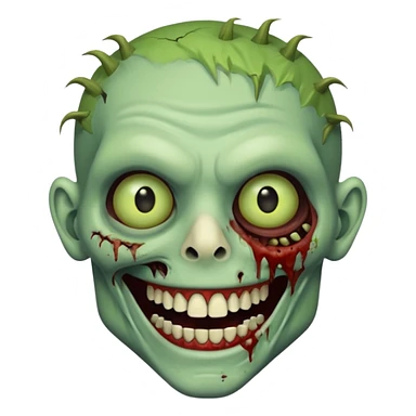 smiling zombie sticker