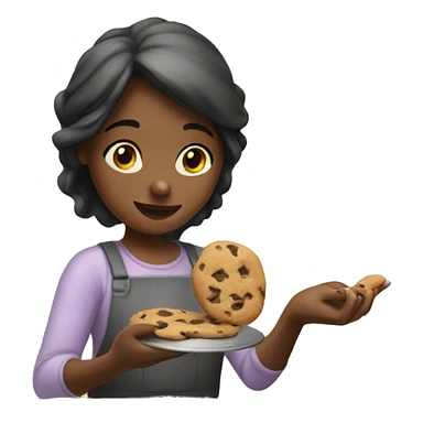 Girl making cookies sticker
