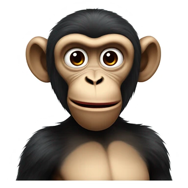 Monkey with red lips and black fur sticker