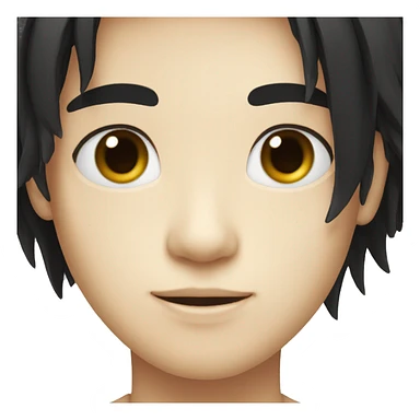 long black hair cute boy white skin sticker