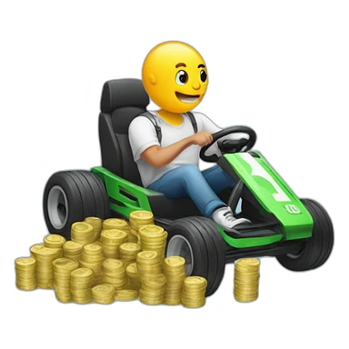 kart with a money bag sticker