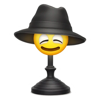 a lamp wearing a hat sticker