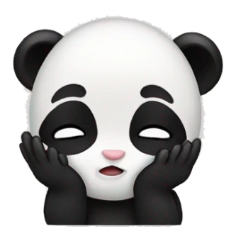Female baby panda covering face embarrassed sticker