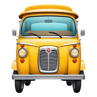 Cinematic Realistic Tuk Tuk Pop Culture Emoji, featuring a vibrant portrayal of the iconic Thai tuk tuk rendered with dynamic textures and lively, urban lighting. sticker