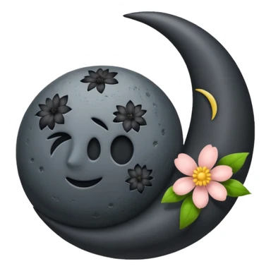 anthracite-colored New Moon with anthracite blossom sticker