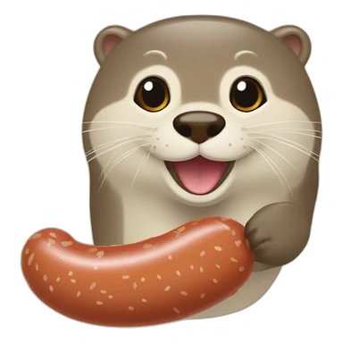 Loutre sur un saucisson sticker