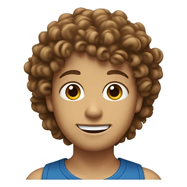 Sesame seed with curly brown hair and blue eyes sticker