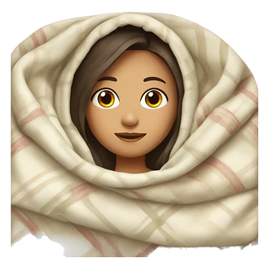 Cute brunette girl in blanket  sticker