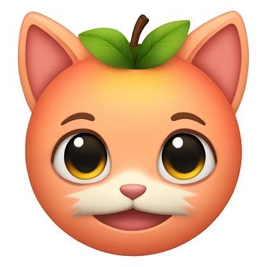 peach with cat ears sticker