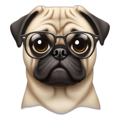 Pug in cool glasses sticker