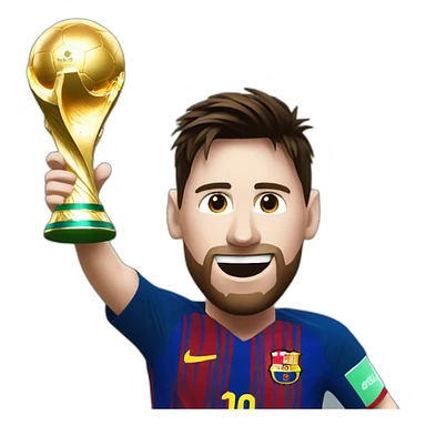 messi with the world cup sticker