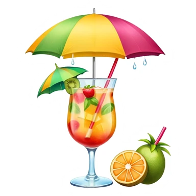 tropical cocktail with umbrella sticker