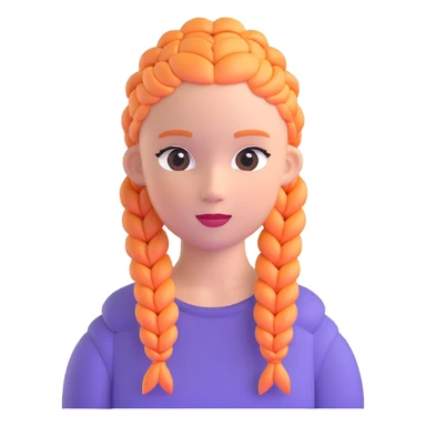Character with perfect French braids hairstyle sticker