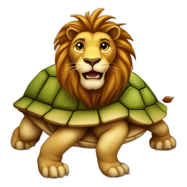 Lion sur une tortue sticker
