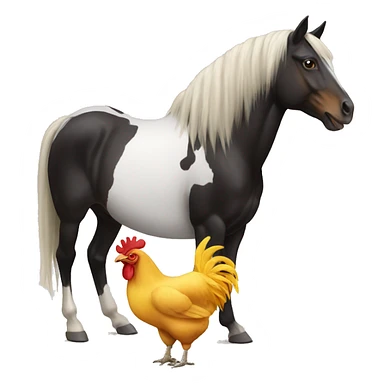 Horse and chicken sticker