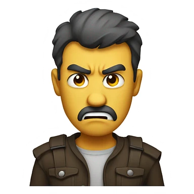 angry man with no emotions sticker