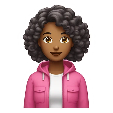 Mulher branca com cabelo curto solto e roupa rosa sticker